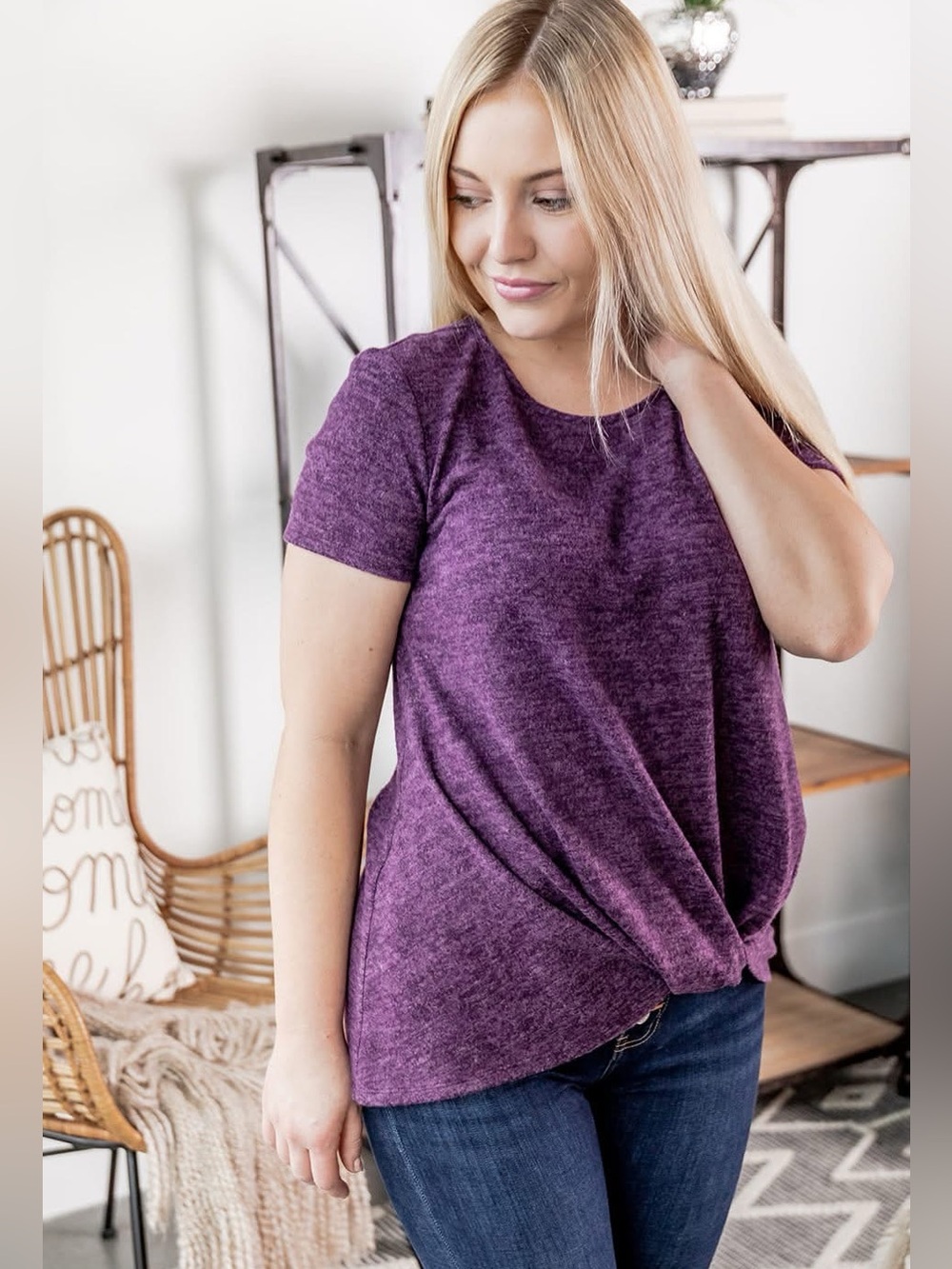 Why Not Top (NWOT) 🍒 Purple Melange, Size Small